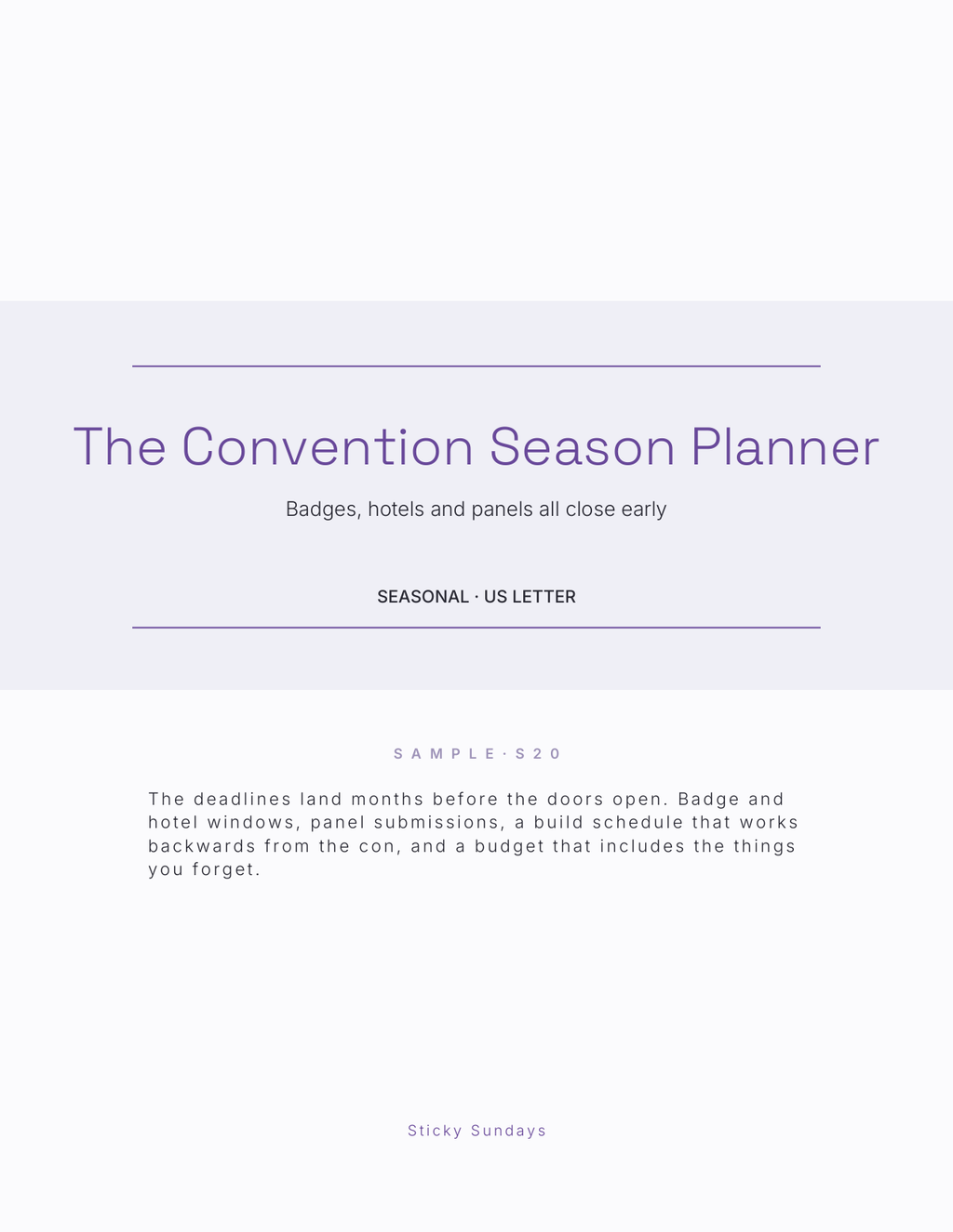 The Convention Season Planner 2027 cover