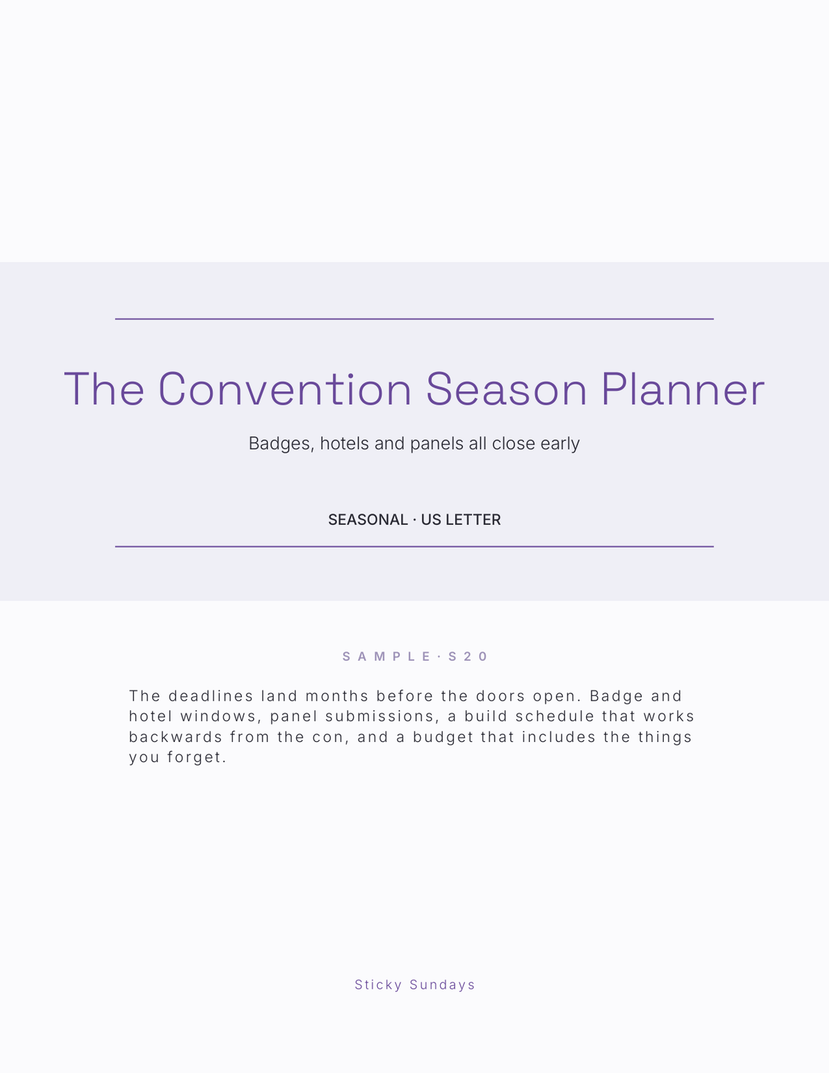 The Convention Season Planner 2027 cover