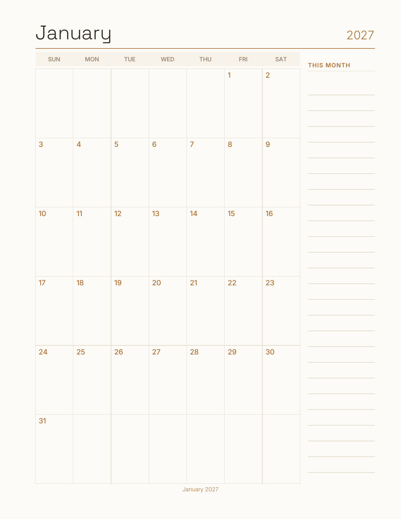 The Shift Worker's Planner 2027 — sample page 3