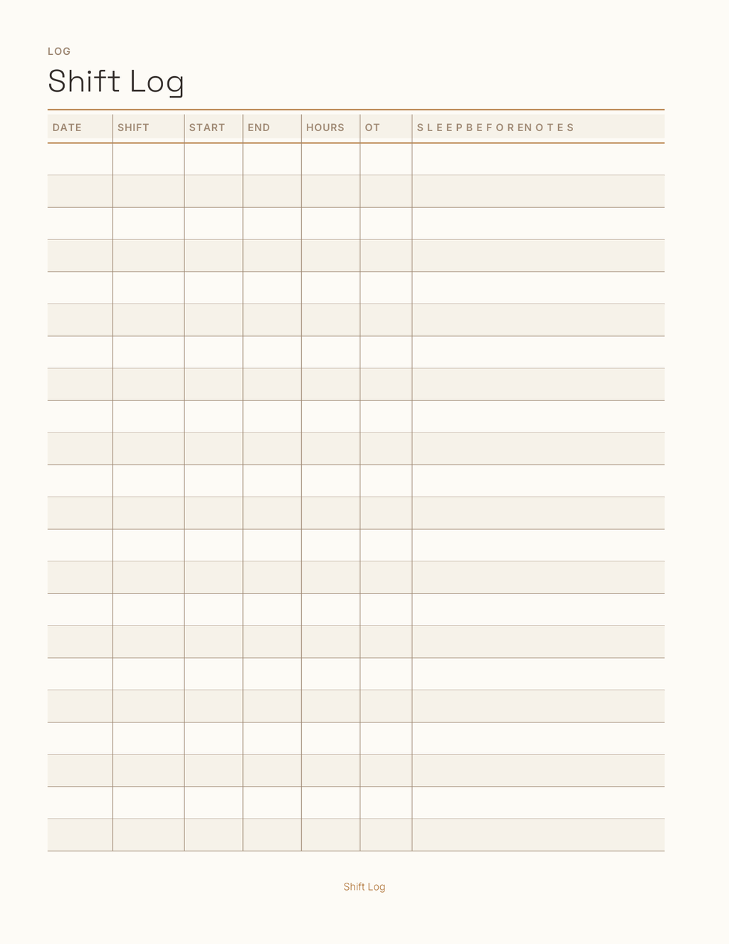 The Shift Worker's Planner 2027 — sample page 4