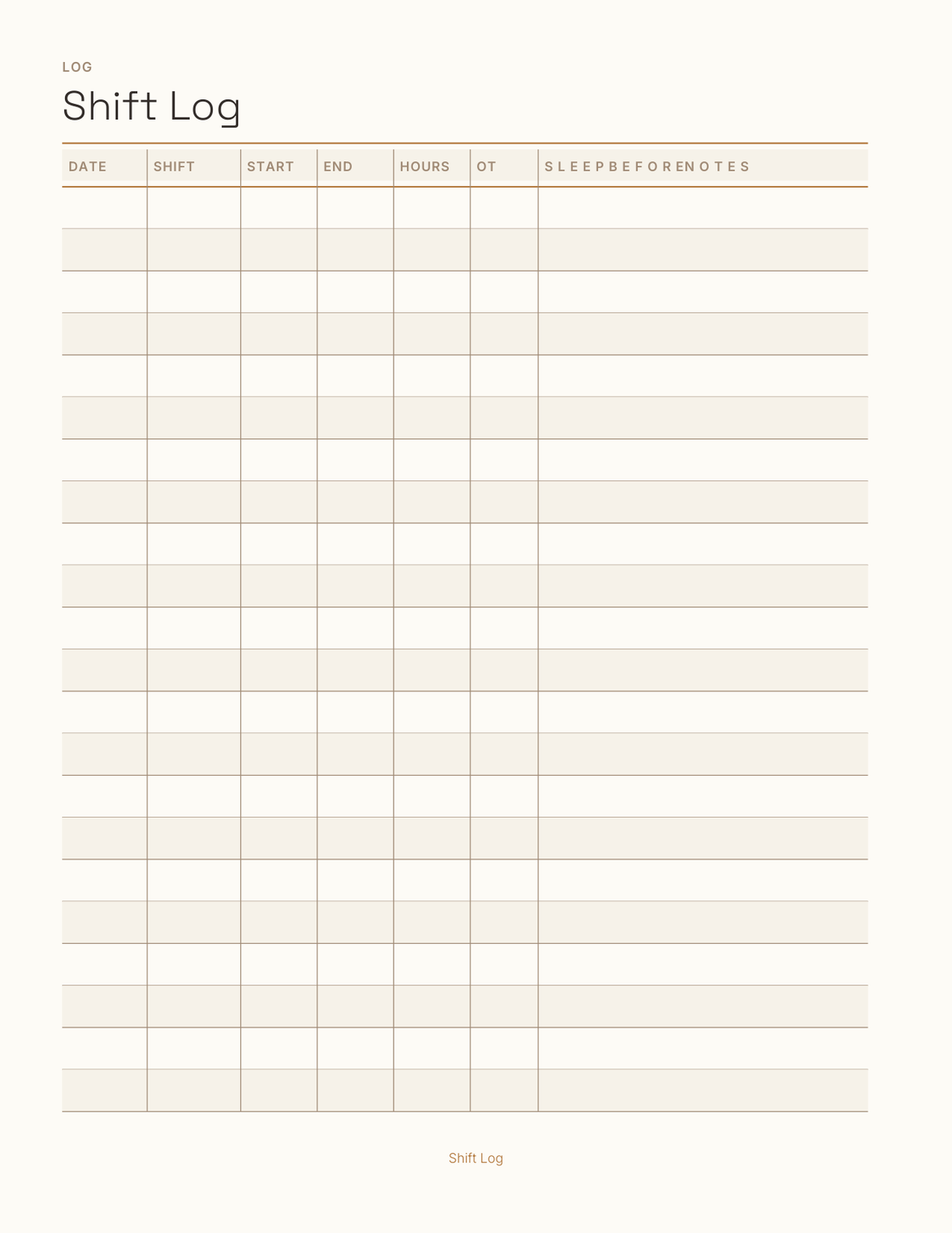 The Shift Worker's Planner 2027 — sample page 4