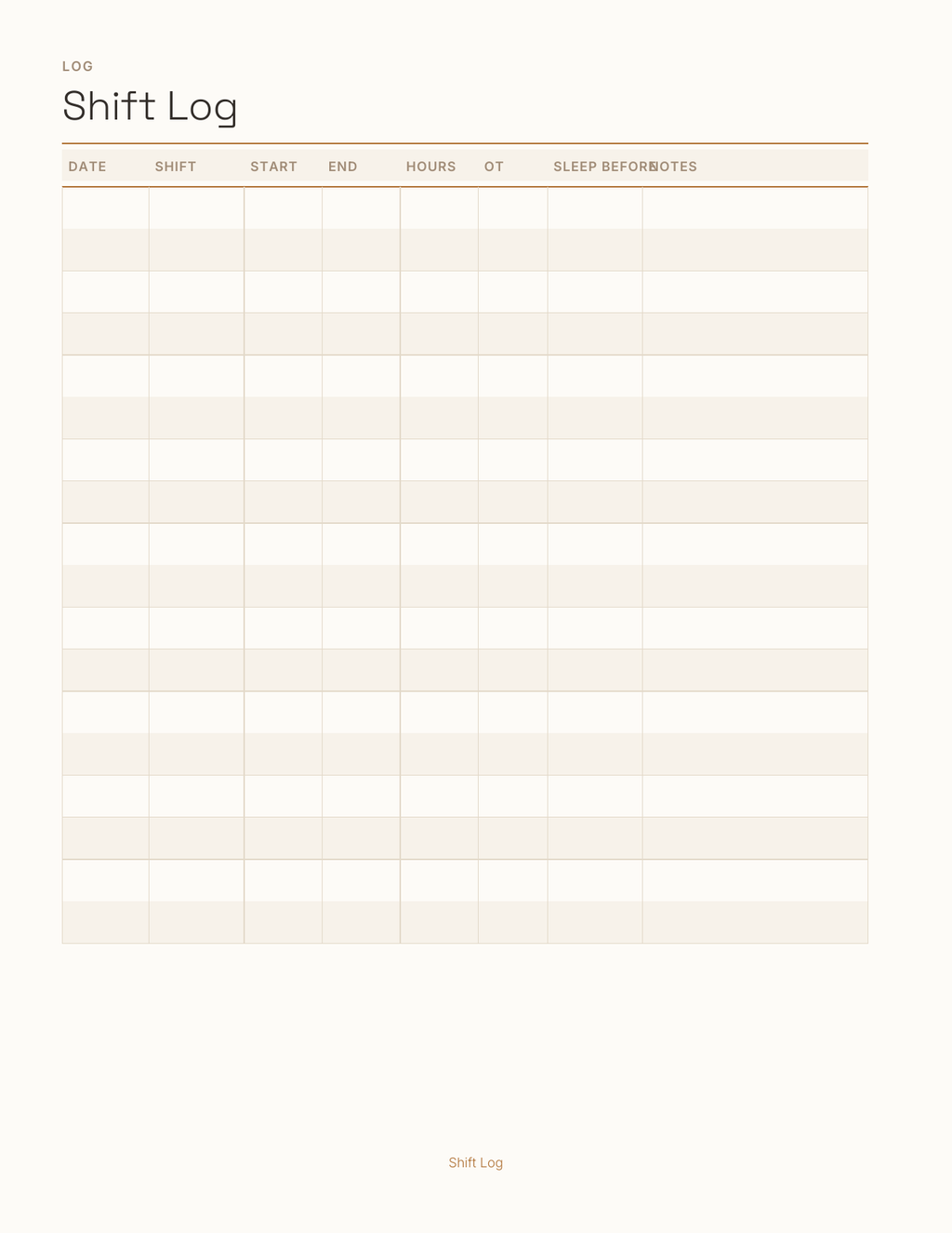 The Shift Worker's Planner 2027 — sample page 4