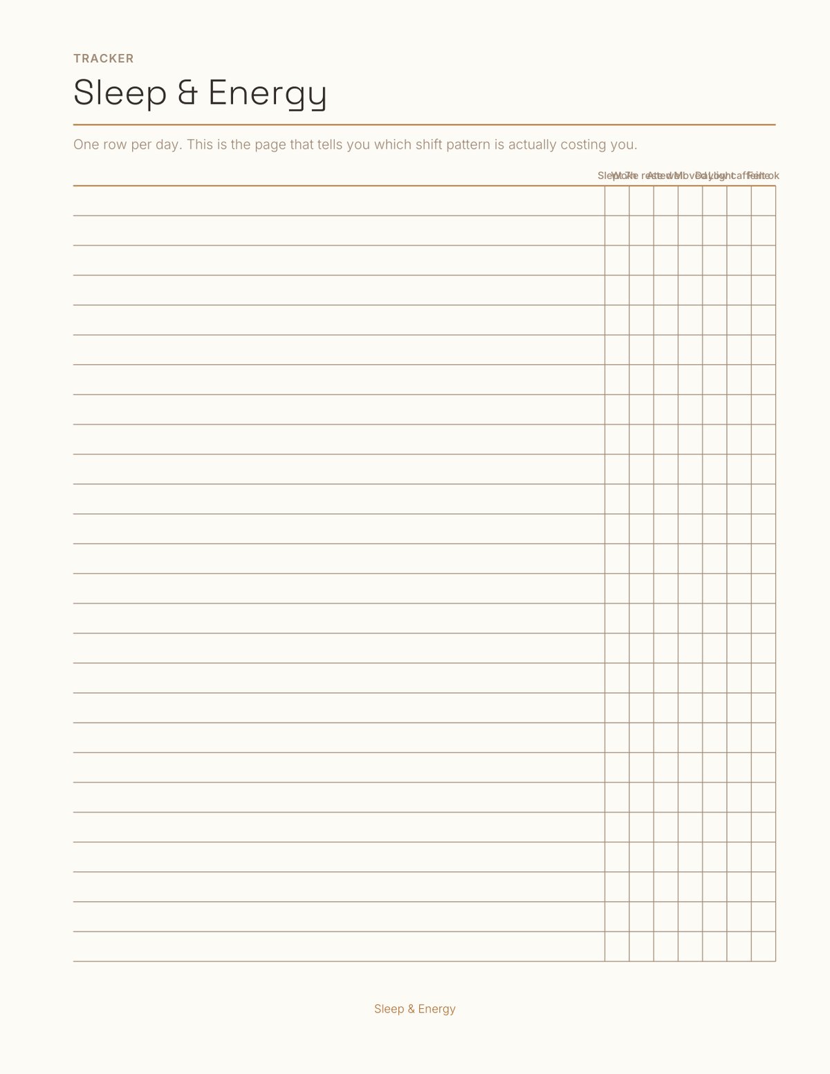 The Shift Worker's Planner 2027 — sample page 5