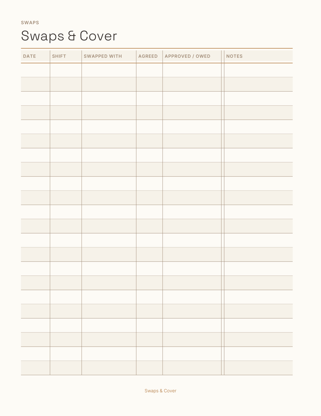 The Shift Worker's Planner 2027 — sample page 6