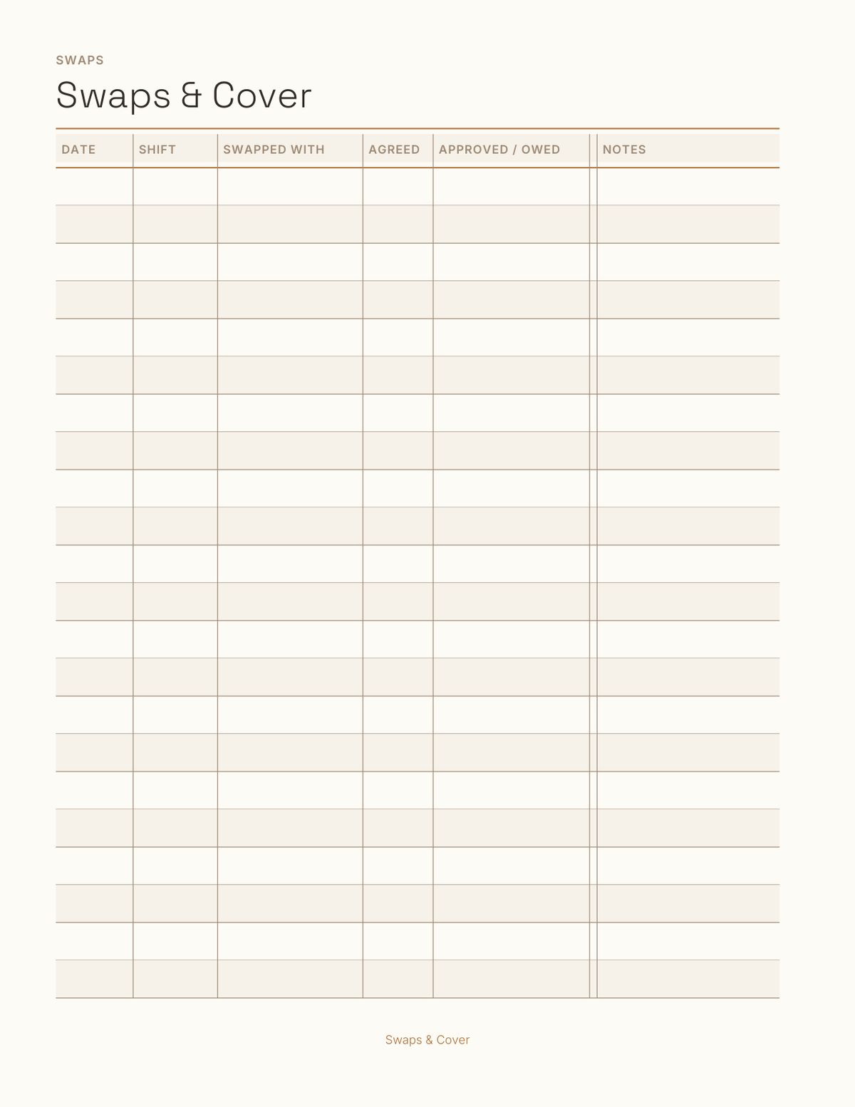 The Shift Worker's Planner 2027 — sample page 6