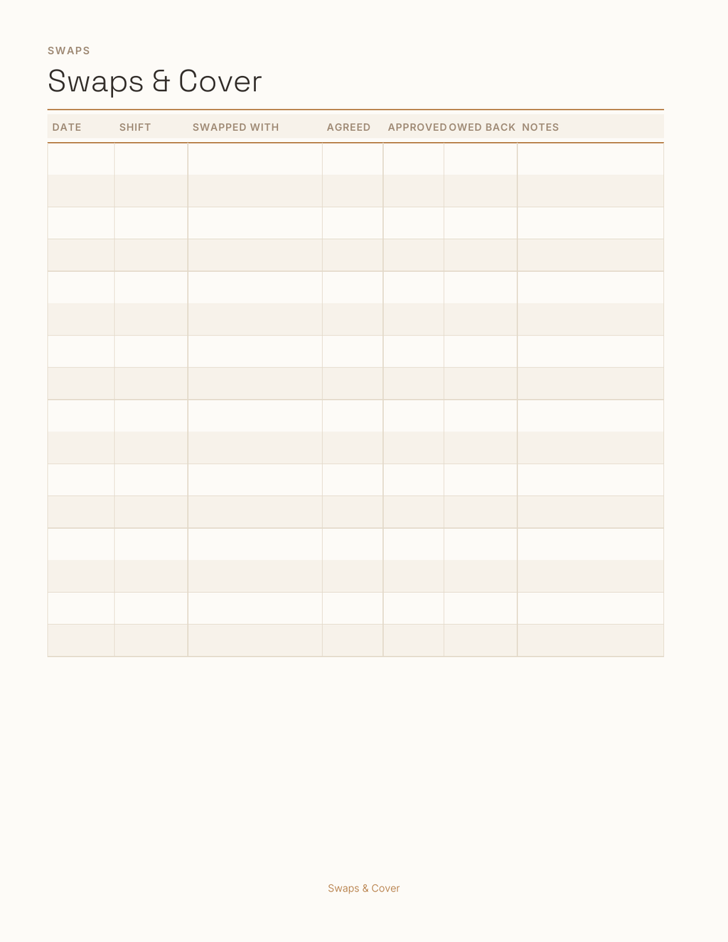 The Shift Worker's Planner 2027 — sample page 6