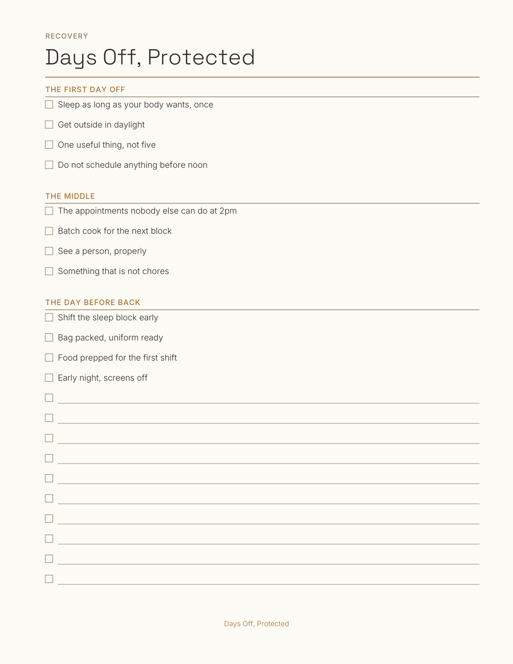 The Shift Worker's Planner 2027 — sample page 7