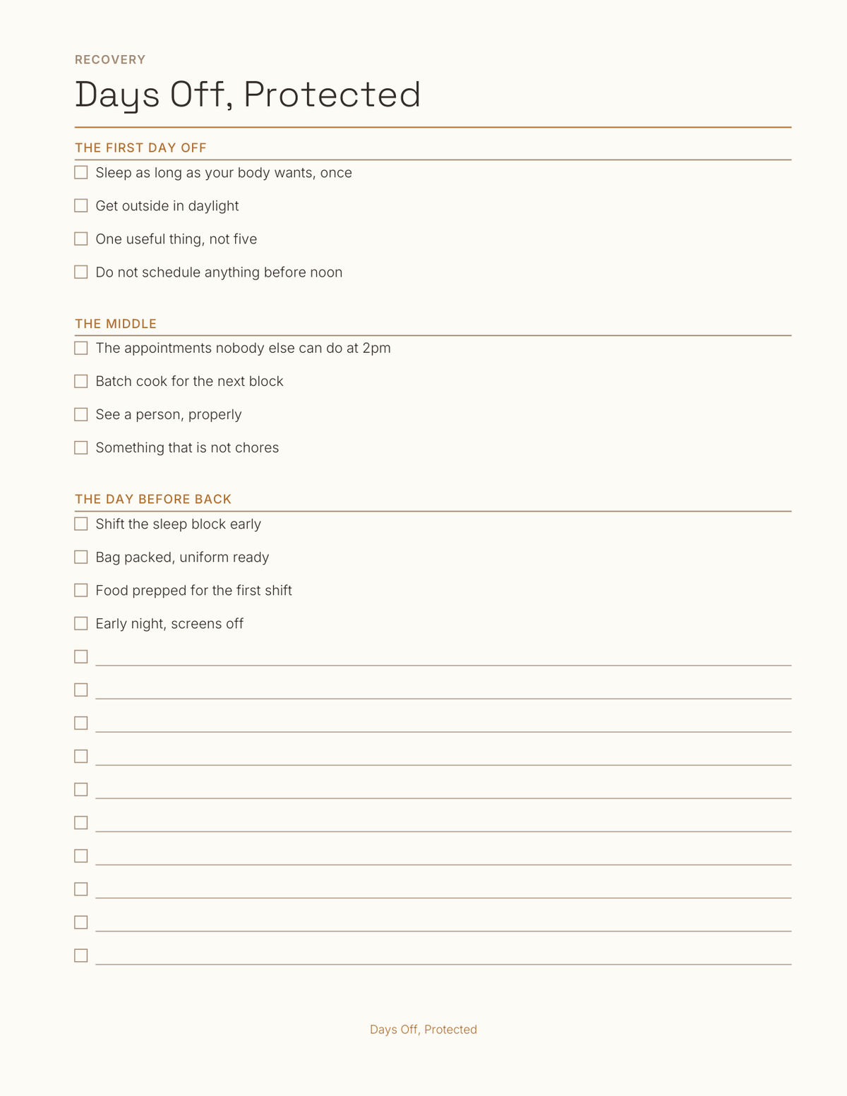 The Shift Worker's Planner 2027 — sample page 7