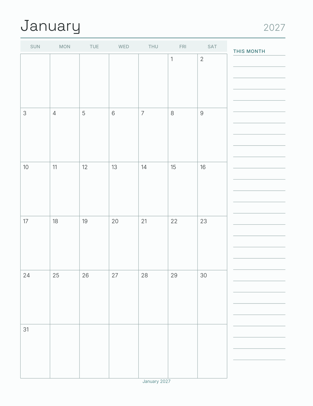 The Three-Twelves Planner 2027 — sample page 6