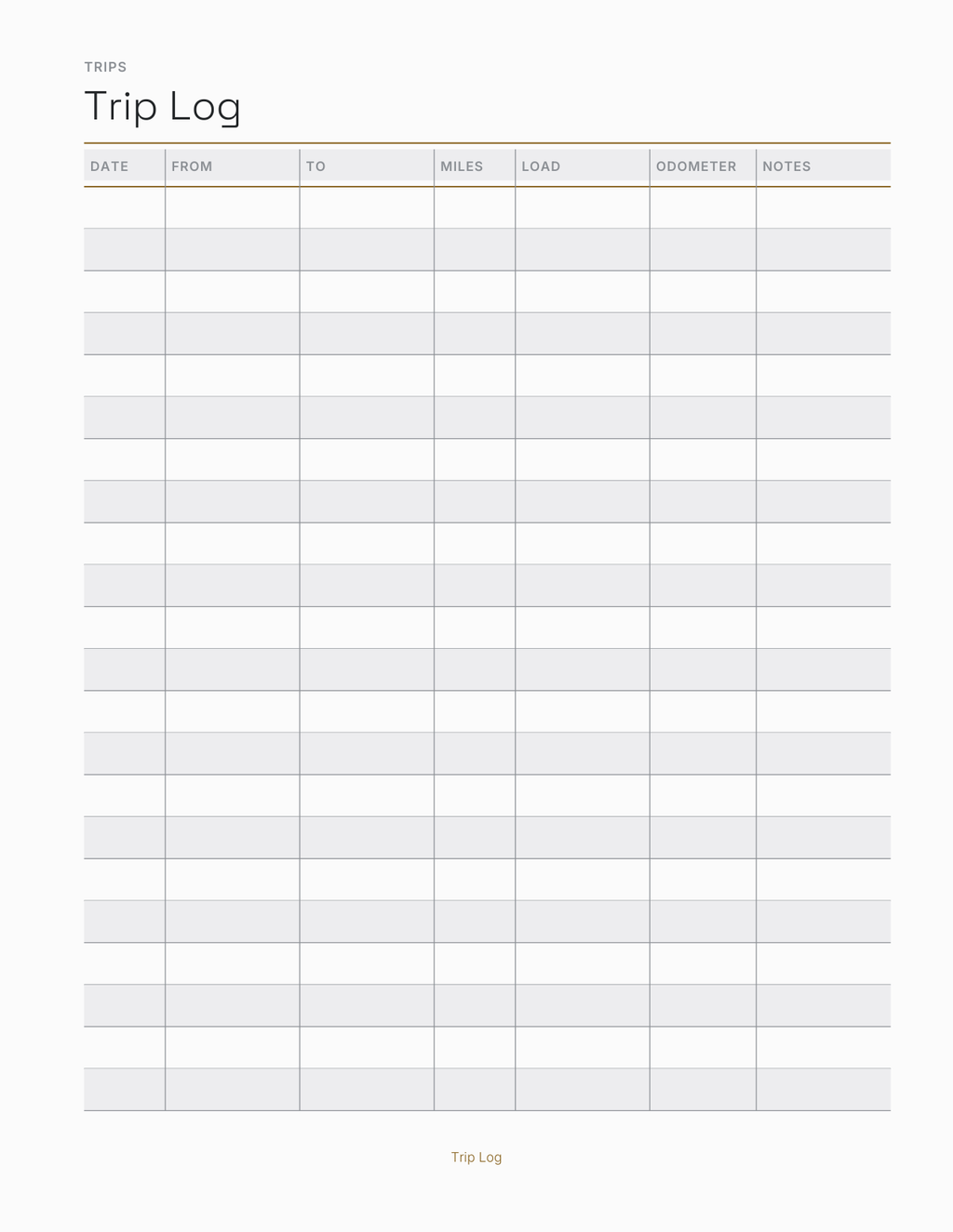 The Trucker's Planner 2027 — sample page 3