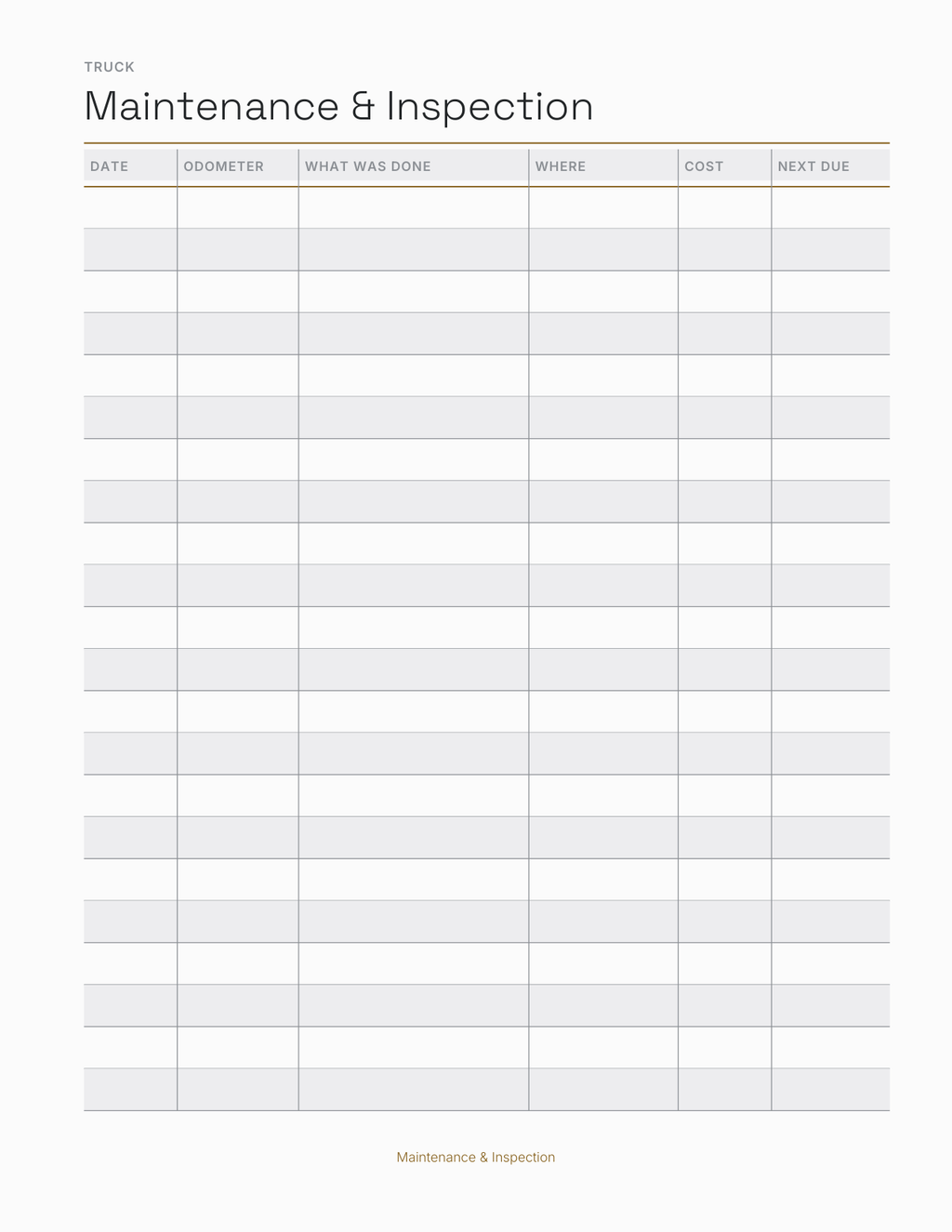 The Trucker's Planner 2027 — sample page 5