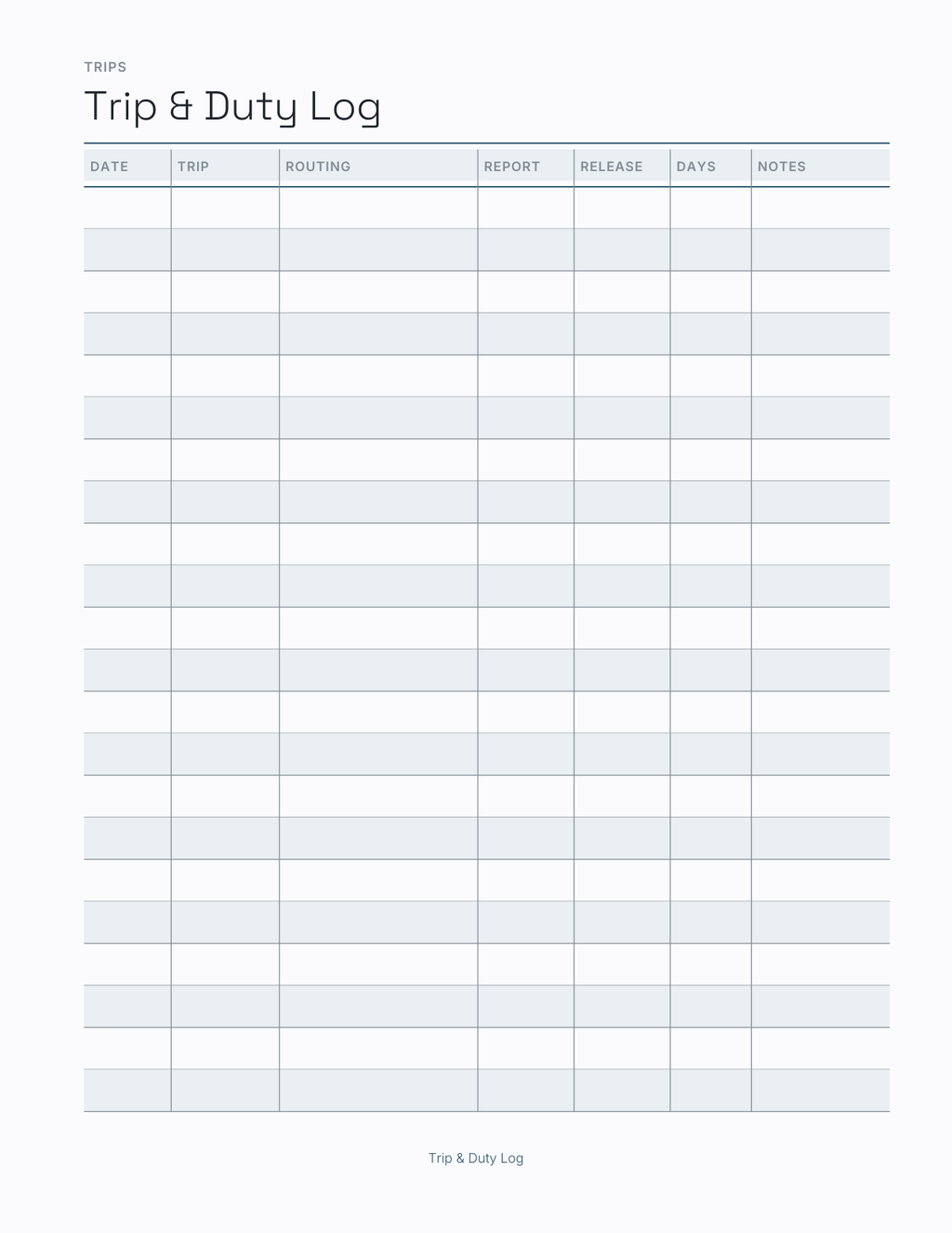 The Aviation Crew Planner 2027 — sample page 3