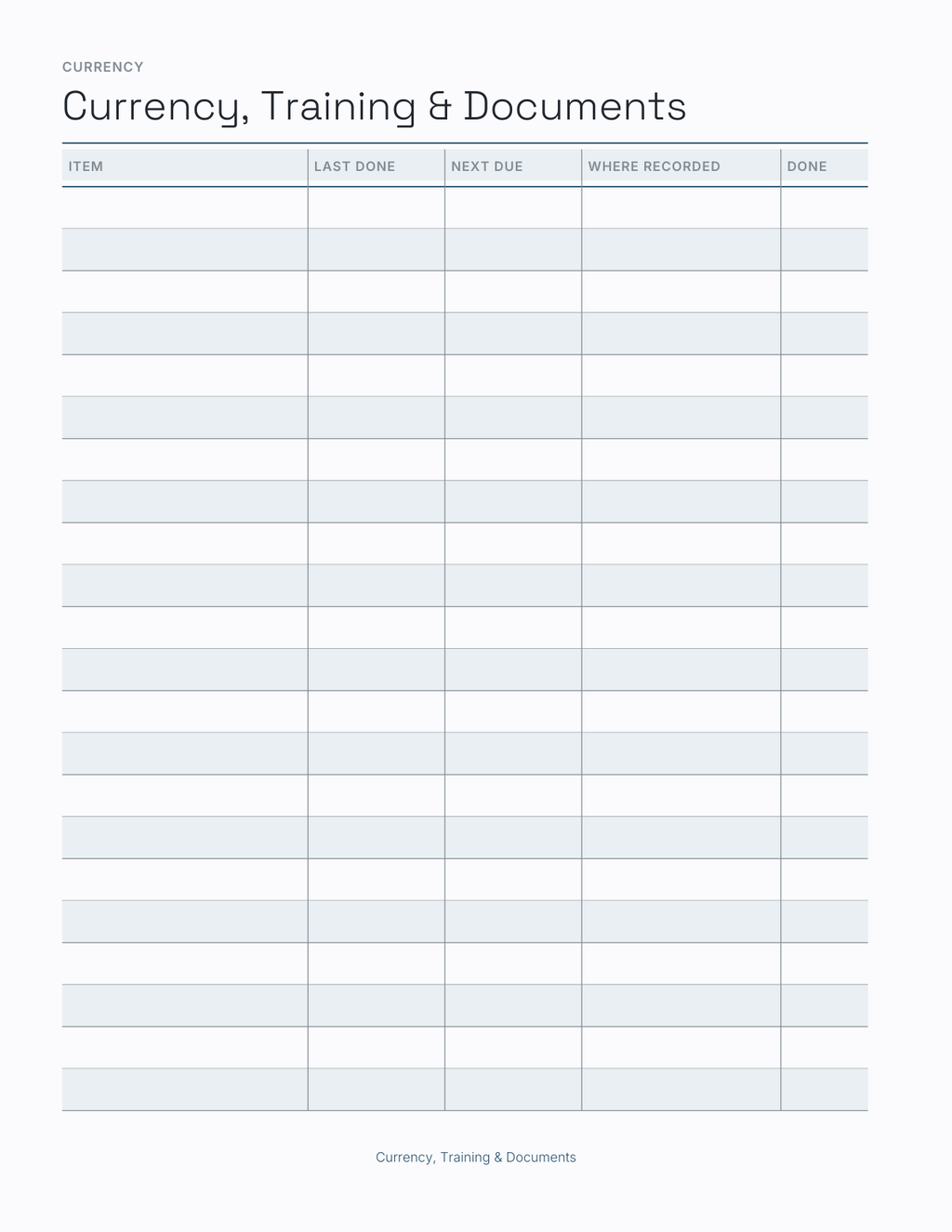 The Aviation Crew Planner 2027 — sample page 4