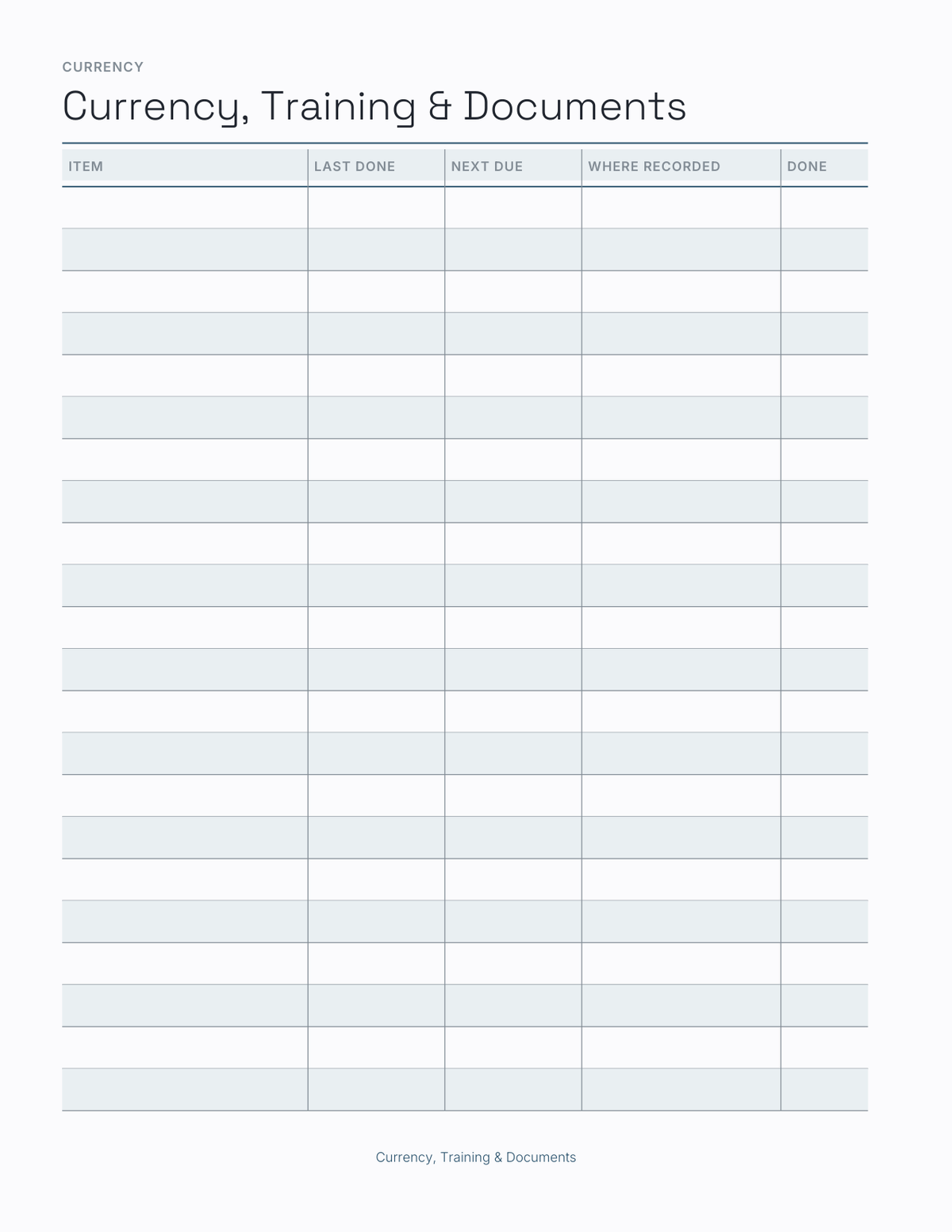 The Aviation Crew Planner 2027 — sample page 4