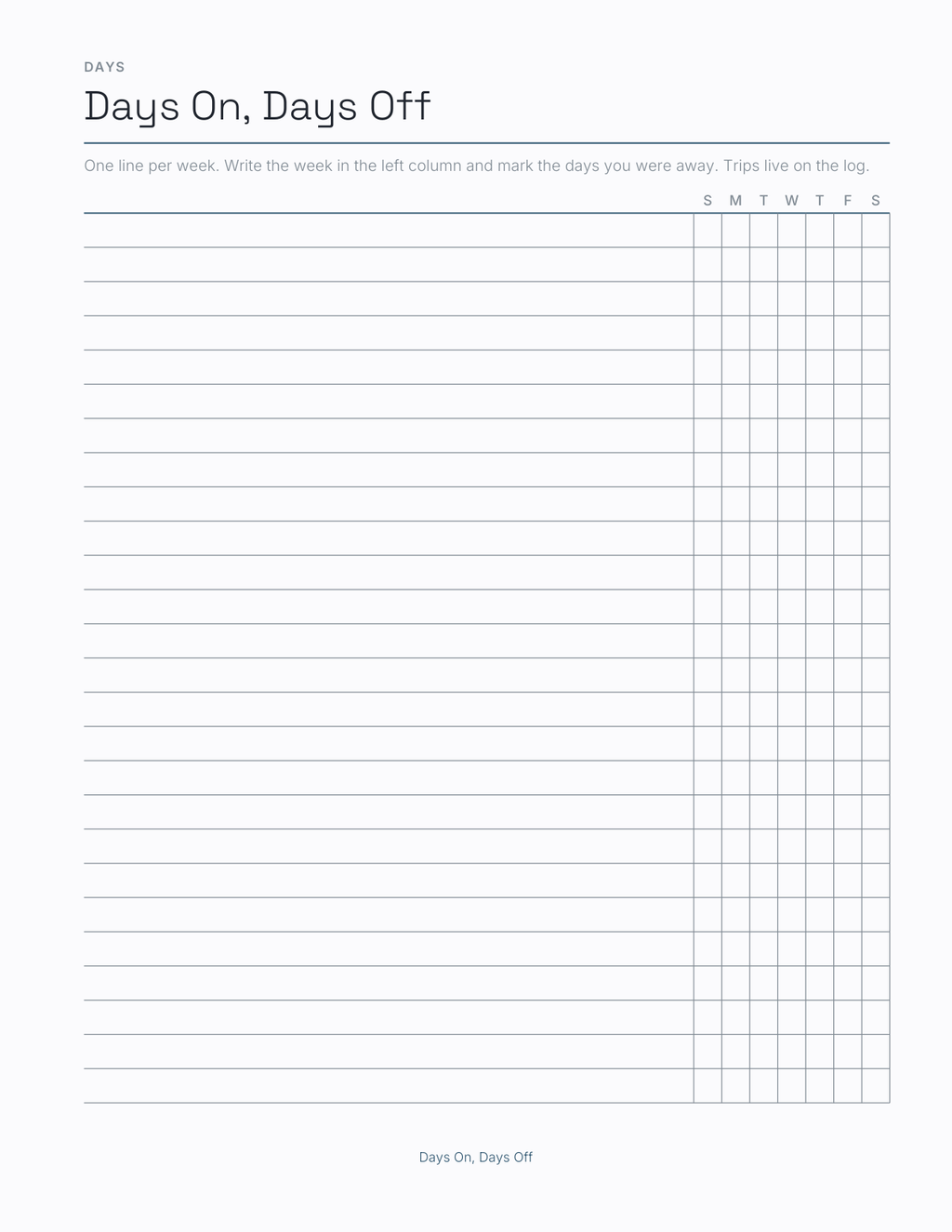 The Aviation Crew Planner 2027 — sample page 5