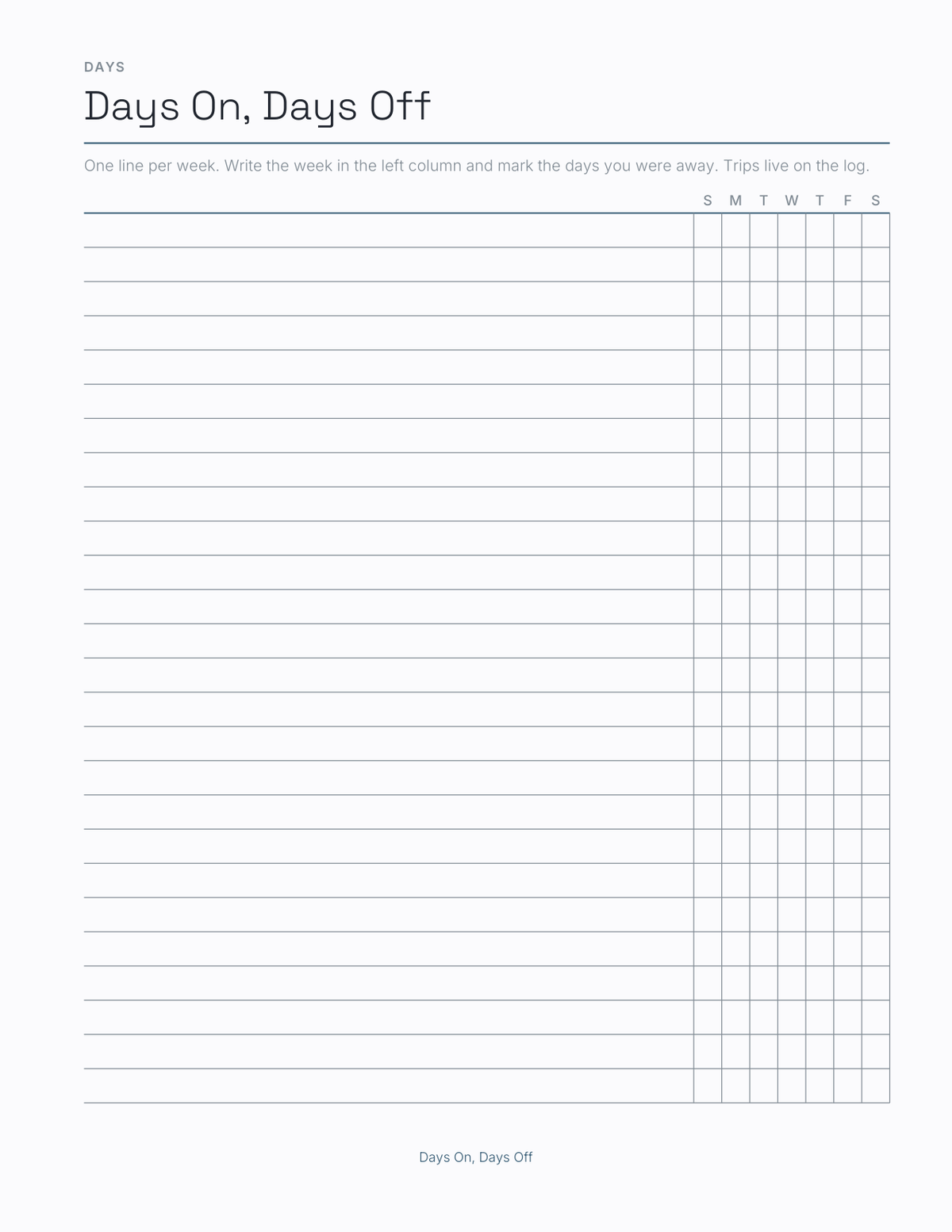 The Aviation Crew Planner 2027 — sample page 5