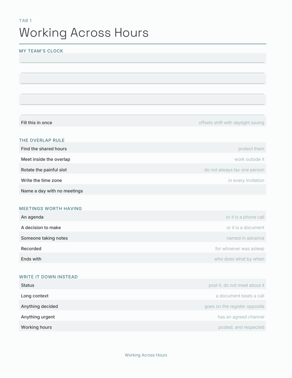 The Remote & Distributed Team Planner 2027 — sample page 2