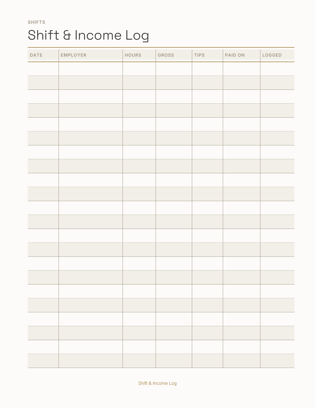 The Seasonal & Gig Worker Planner 2027 — sample page 3