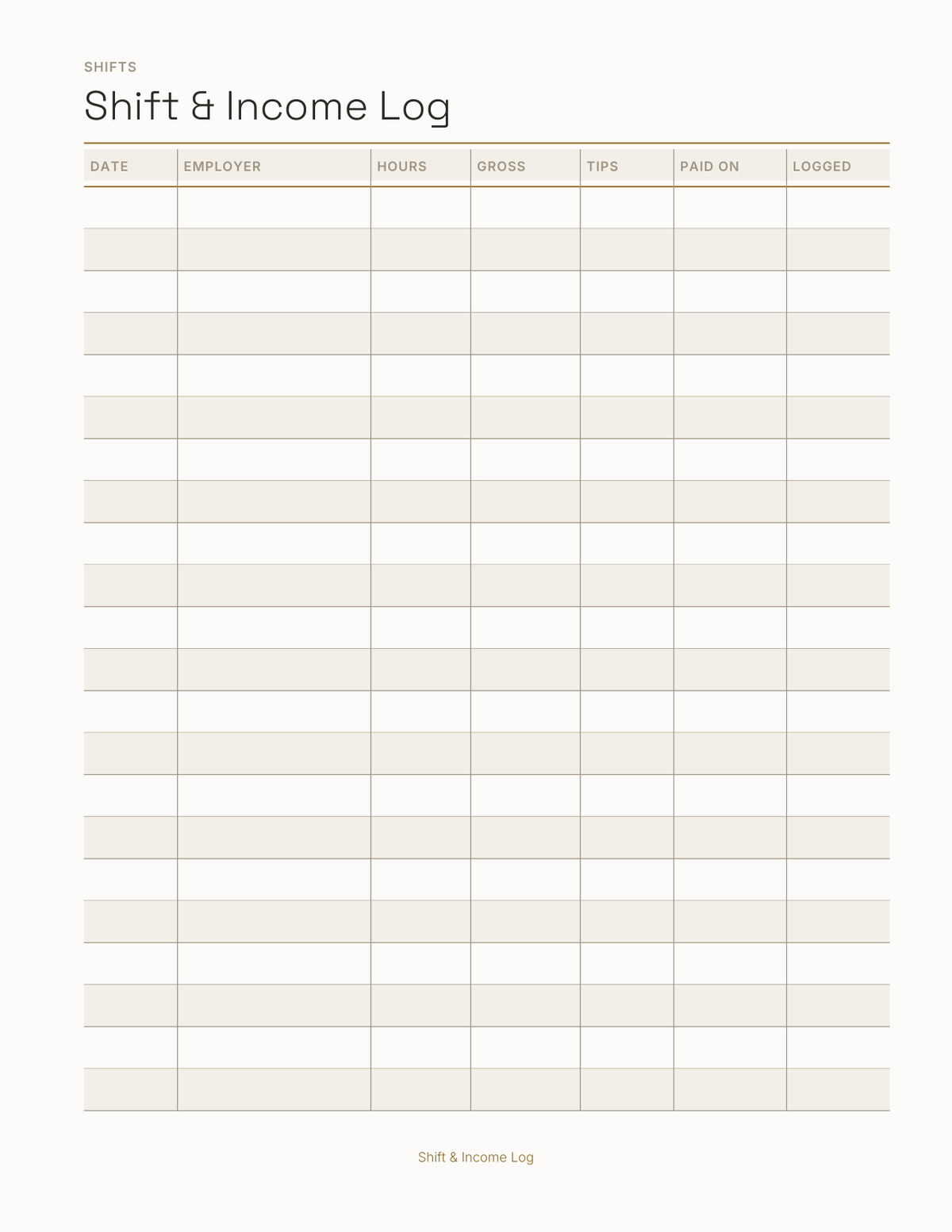 The Seasonal & Gig Worker Planner 2027 — sample page 3