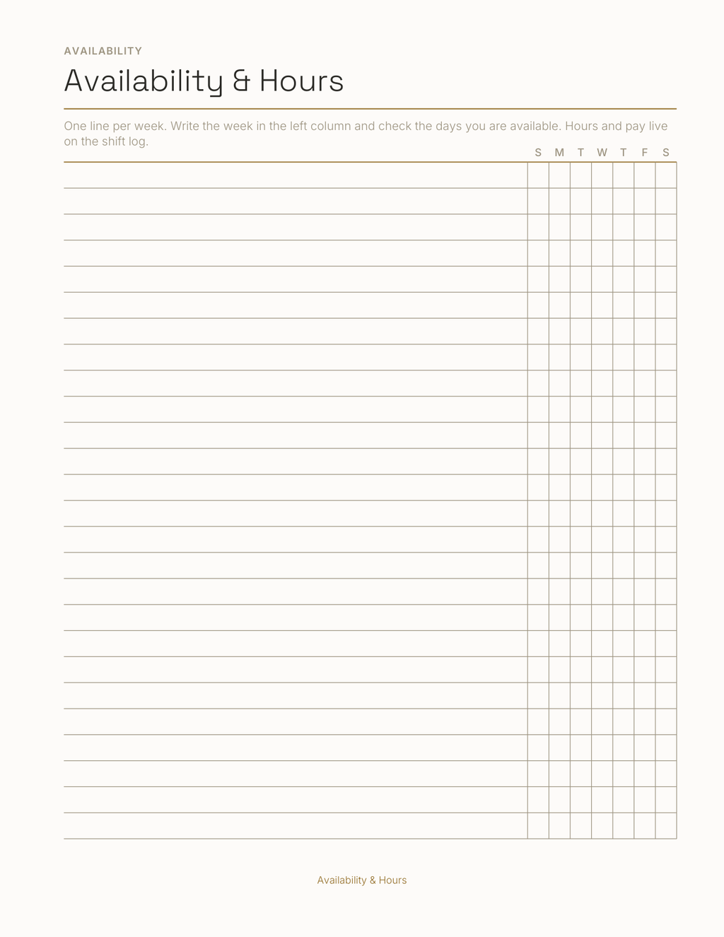 The Seasonal & Gig Worker Planner 2027 — sample page 5