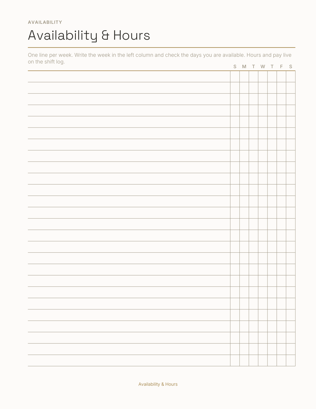 The Seasonal & Gig Worker Planner 2027 — sample page 5