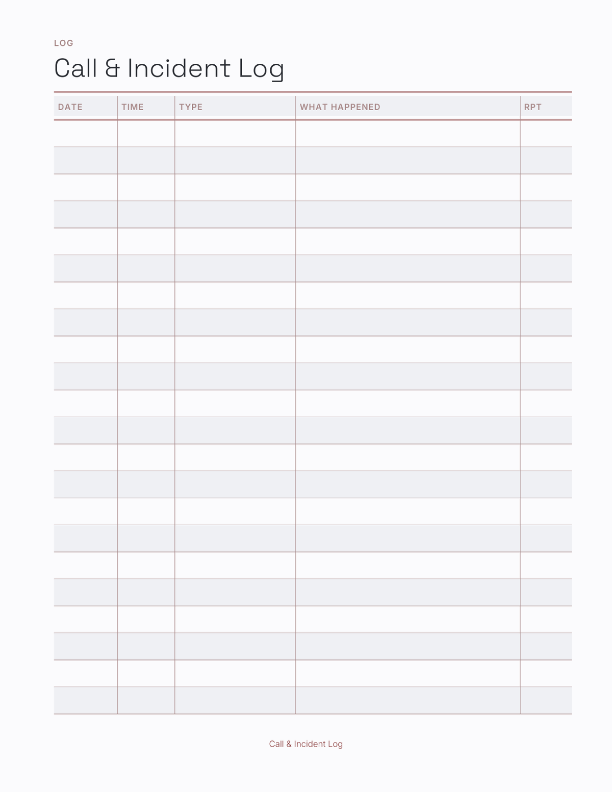 The First Responder Planner 2027 — sample page 3