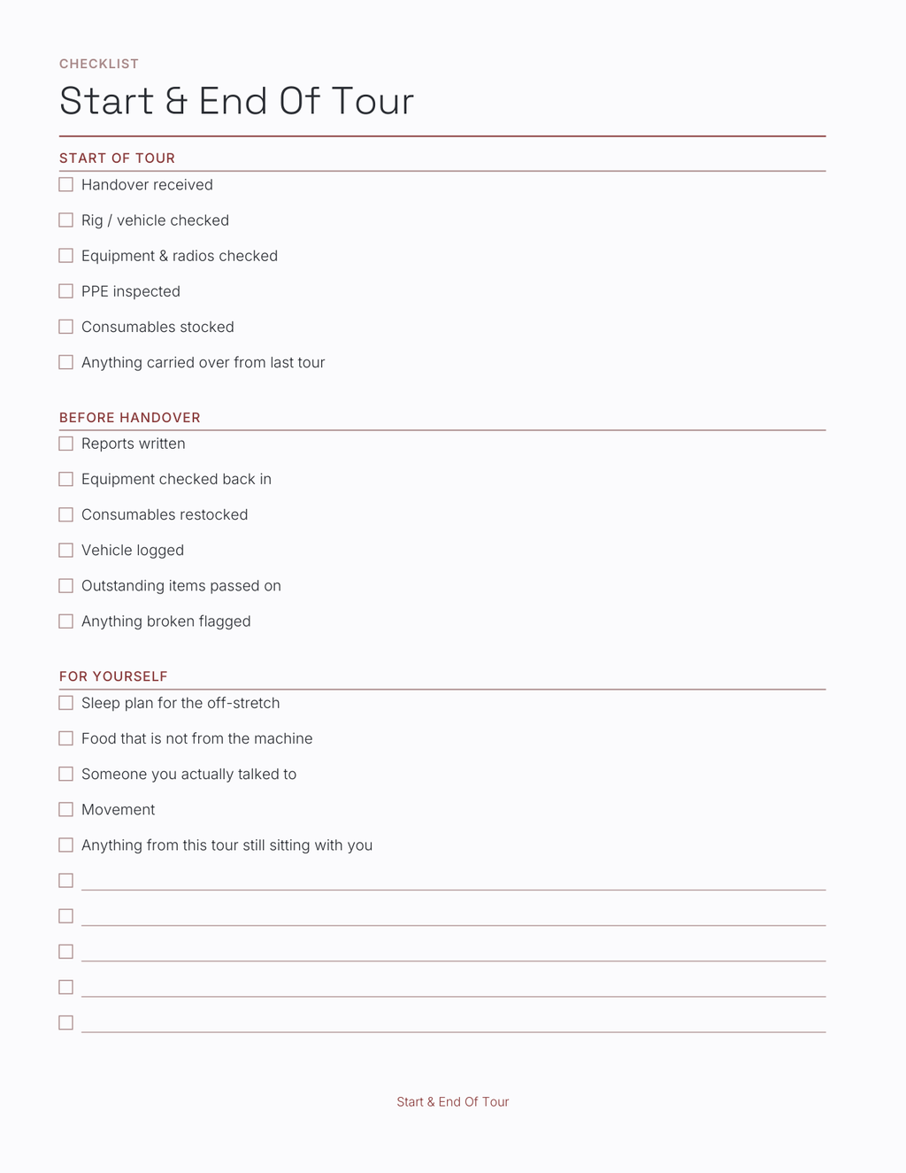 The First Responder Planner 2027 — sample page 4