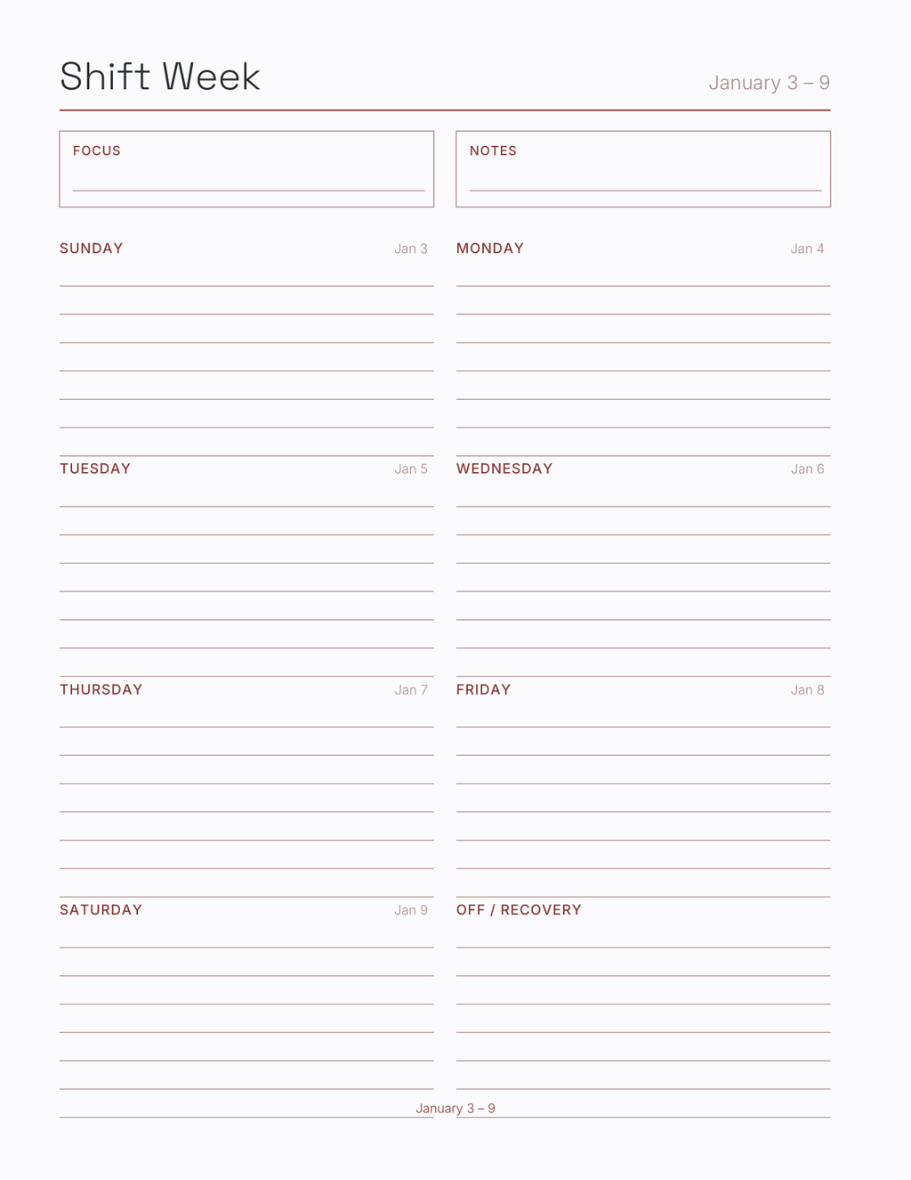 The First Responder Planner 2027 — sample page 6