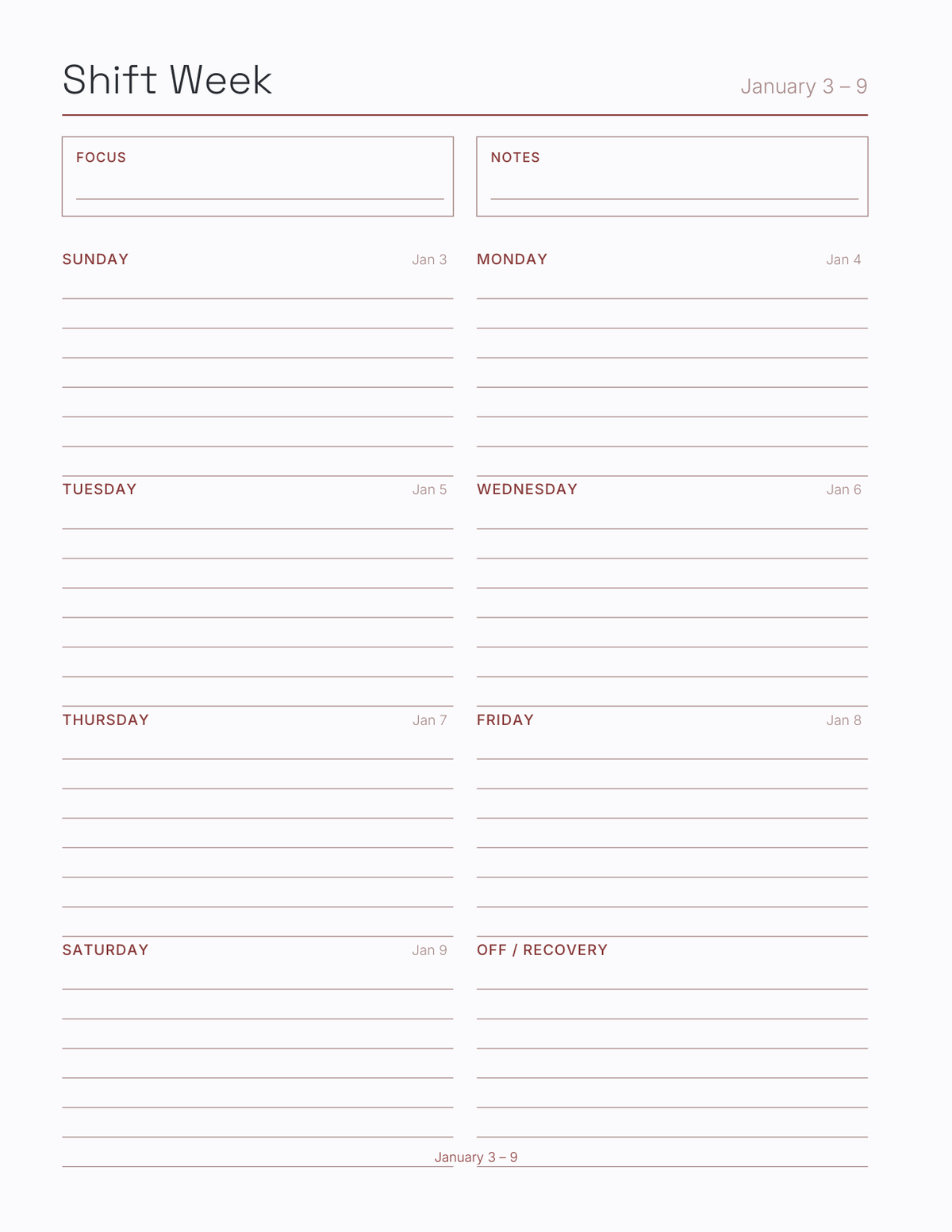 The First Responder Planner 2027 — sample page 6