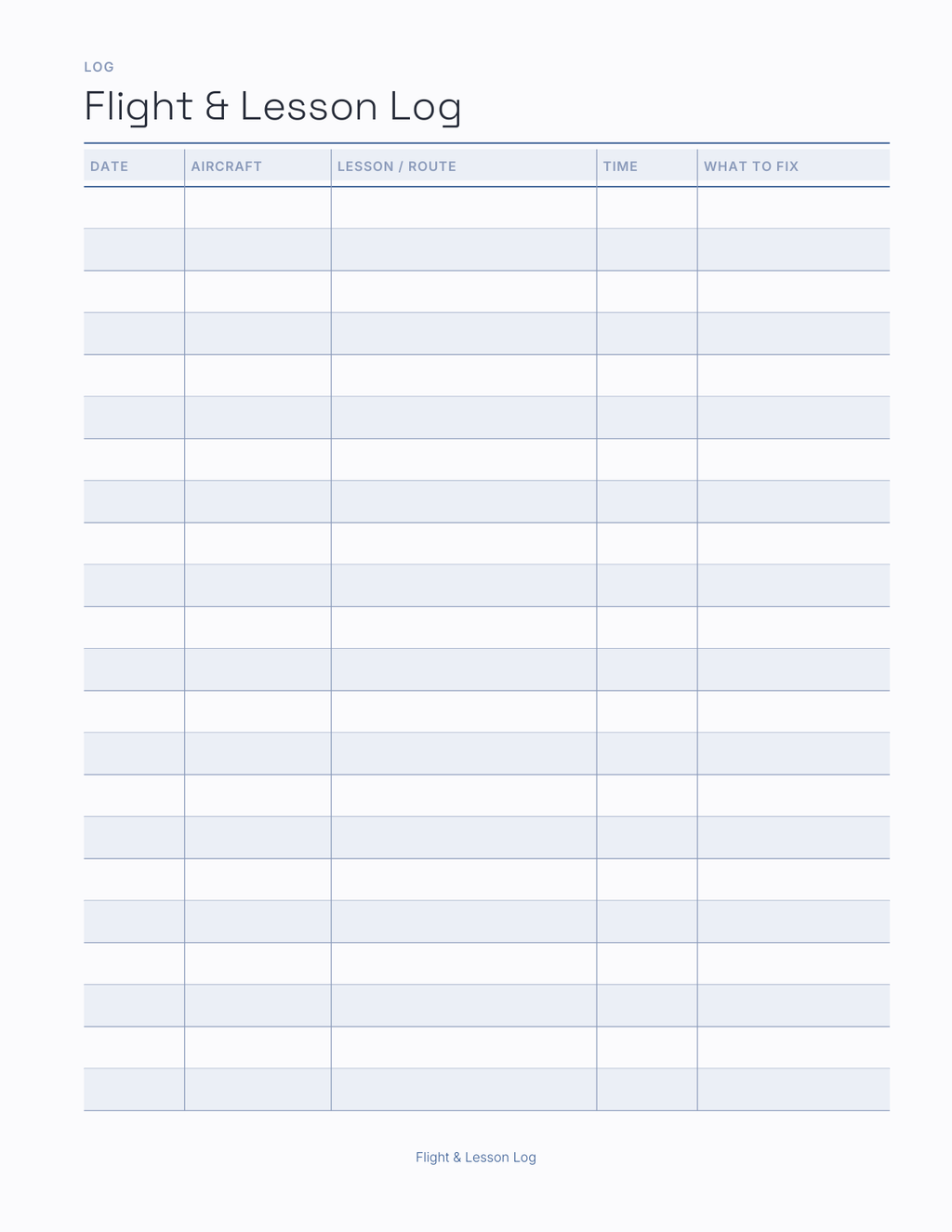 The Student Pilot Planner 2027 — sample page 3