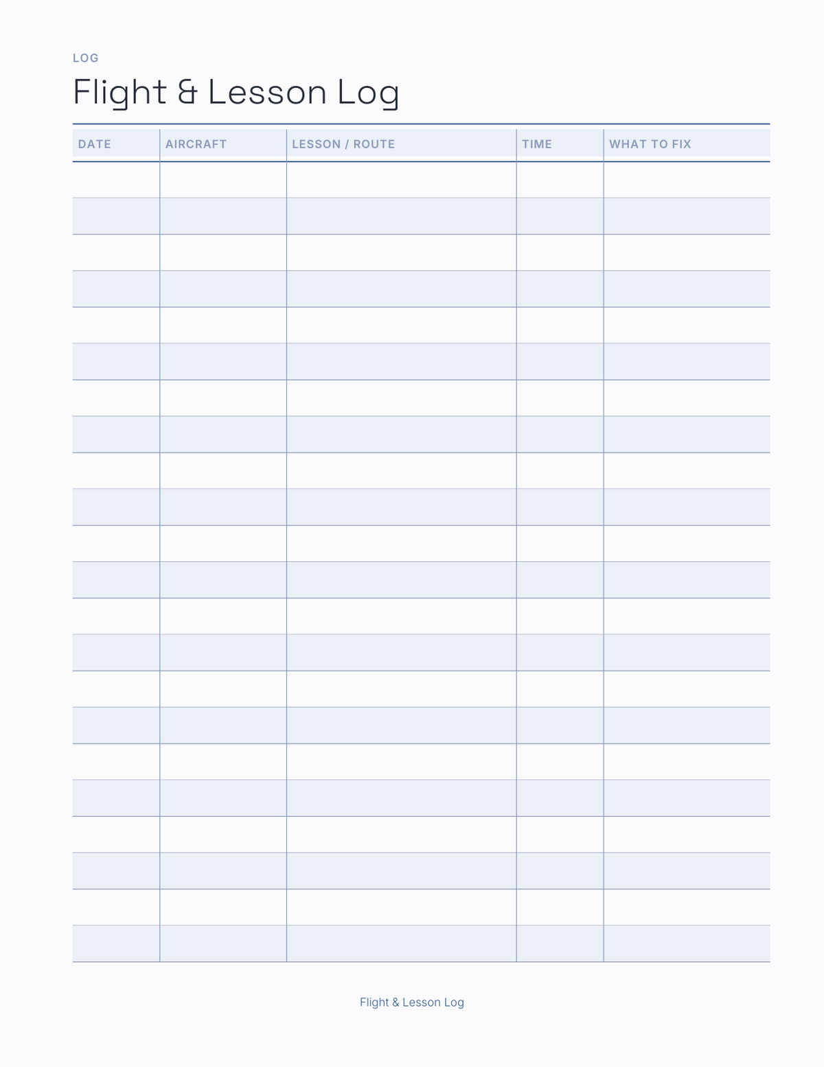 The Student Pilot Planner 2027 — sample page 3