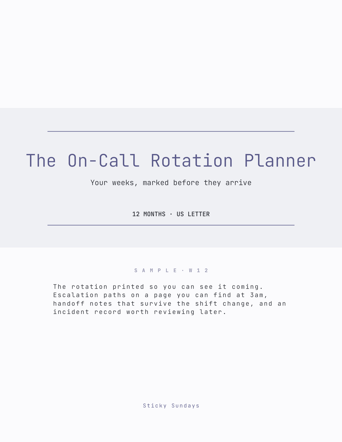 The On-Call Rotation Planner 2027 cover