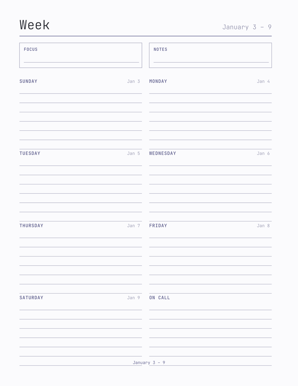 The On-Call Rotation Planner 2027 — sample page 6