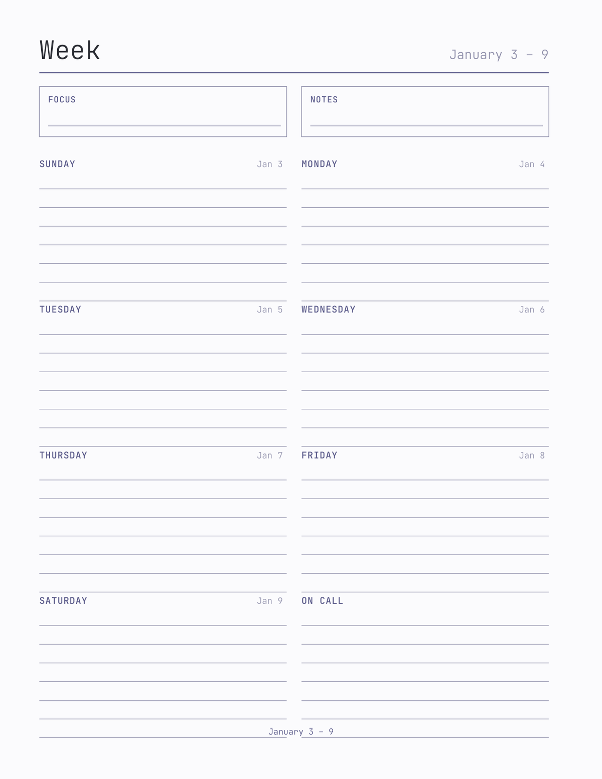 The On-Call Rotation Planner 2027 — sample page 6