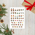 52 christmas classics planner stickers on one kiss-cut 5.83 x 8.27 in sheet, permanent vinyl