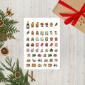 53 christmas prep planner stickers on one kiss-cut 5.83 x 8.27 in sheet, permanent vinyl