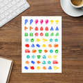 Family & Social kiss-cut sticker sheet — birthday, visit and event icons for planners