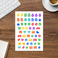 Money kiss-cut sticker sheet — bill due, payday and budget icons for planners