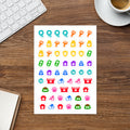 Pets kiss-cut sticker sheet — vet, grooming, feeding and walk icons for planners