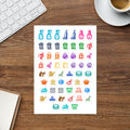 Home & Errands kiss-cut sticker sheet — chores, shopping and appointment icons for planners