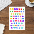 Work & School kiss-cut sticker sheet — deadline, class and study icons for planners