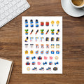 New Year Fresh Start kiss-cut sticker sheet — goal, habit and reset icons for planners, permanent vinyl