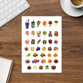 Halloween Treats kiss-cut sticker sheet — candy, cookies and sweets planner stickers, permanent vinyl