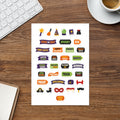 Halloween Costumes kiss-cut sticker sheet — TRICK OR TREAT and SPOOKY SEASON banners with costume props, permanent vinyl