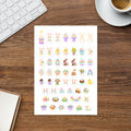 52 easter planner stickers on one kiss-cut 5.83 x 8.27 in sheet, permanent vinyl