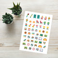 57 classroom planner stickers on one kiss-cut 5.83 x 8.27 in sheet, permanent vinyl