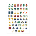 57 graduation day planner stickers on one kiss-cut 5.83 x 8.27 in sheet, permanent vinyl