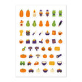 52 pumpkin patch planner stickers on one kiss-cut 5.83 x 8.27 in sheet, permanent vinyl