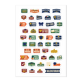 46 graduation word planner stickers on one kiss-cut 5.83 x 8.27 in sheet, permanent vinyl