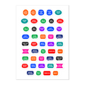 44 adhd planner stickers on one kiss-cut 5.83 x 8.27 in sheet, permanent vinyl